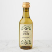 Étiquettes Pour Bouteilles De Vin Huile d'olive Mariage rustique infusé avec le feui (Devant)