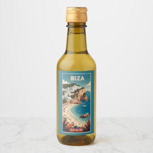 Étiquettes Pour Bouteilles De Vin Ibiza, Espagne Affiche de voyage
