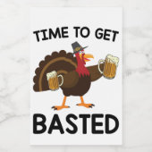 Étiquettes Pour Bouteilles De Vin Il Est Temps D'Obtenir Basé Drôle Bière Turquie Th (Étiquettes simples)