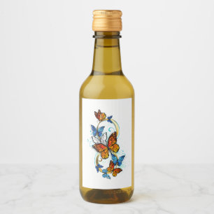 Étiquettes Pour Bouteilles De Vin Infinité de papillons monarques