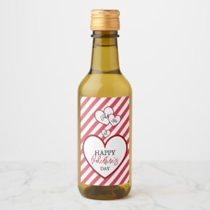 Étiquettes Pour Bouteilles De Vin Joyeuse Saint-Valentin Cœurs Rouges Rayures de Cra