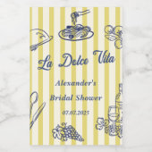 Étiquettes Pour Bouteilles De Vin La Dolce Vita Fête de Mariage Italienne (Étiquettes simples)