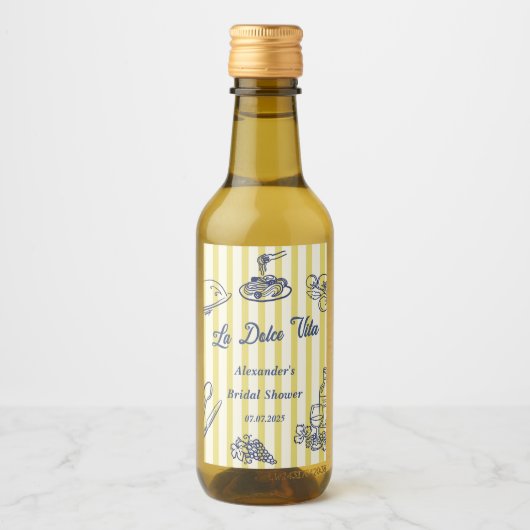 Étiquettes Pour Bouteilles De Vin La Dolce Vita Fête de Mariage Italienne (Devant)
