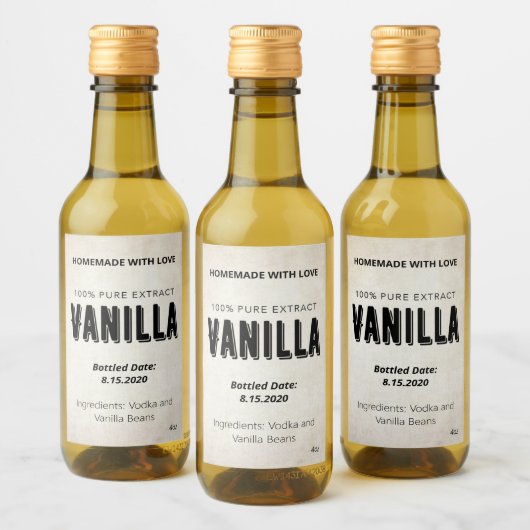 Étiquettes Pour Bouteilles De Vin Label Custom Vanilla Extract - VE002_04 (Bouteilles)