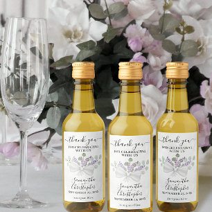 Étiquettes Pour Bouteilles De Vin Lavande Eucalyptus Bouquet Mariage Mini