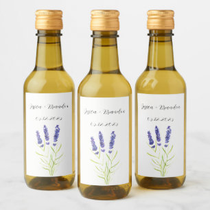 Étiquettes Pour Bouteilles De Vin Lavande violet Aquarelle Fleur Floral Mariage