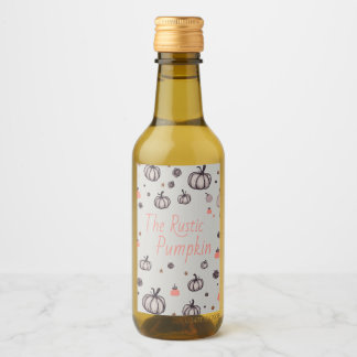 Étiquettes Pour Bouteilles De Vin Le Citrouille rustique