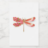 Étiquettes Pour Bouteilles De Vin libellule de fleurs avec sakura de bijoux (Étiquettes simples)