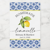 Étiquettes Pour Bouteilles De Vin Limoncello Calligraphie Aquarelle Citron Carrelage (Étiquettes simples)