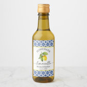 Étiquettes Pour Bouteilles De Vin Limoncello Calligraphie Aquarelle Citron Carrelage (Devant)