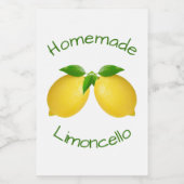 Étiquettes Pour Bouteilles De Vin Limoncello fait maison (Étiquettes simples)