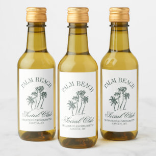Étiquettes Pour Bouteilles De Vin Logo Club de plage social Retro Luxe pour enterrem