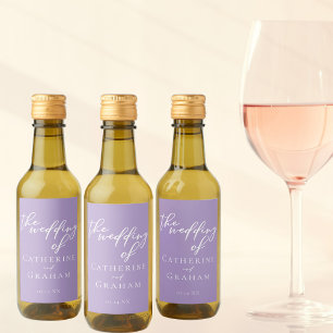 Étiquettes Pour Bouteilles De Vin Lovely Lilac violet Mariage personnalisé Mini