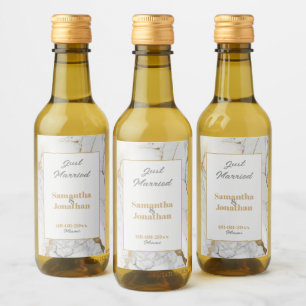 Étiquettes Pour Bouteilles De Vin Marbre gris or élégant