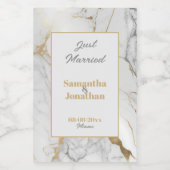 Étiquettes Pour Bouteilles De Vin Marbre gris or élégant (Étiquettes simples)