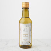 Étiquettes Pour Bouteilles De Vin Marbre gris or élégant (Devant)