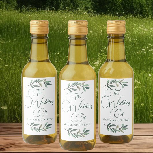 Étiquettes Pour Bouteilles De Vin Mariage botanique personnalisé chic Eucalyptus Lea
