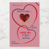 Étiquettes Pour Bouteilles De Vin Mariage de coeur Mini (Étiquettes simples)