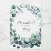 Étiquettes Pour Bouteilles De Vin Mariage de feuilles botaniques Eucalyptus (Étiquettes simples)