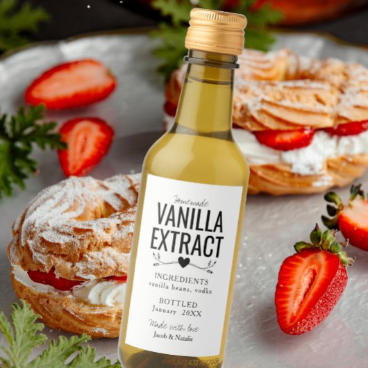 Étiquettes Pour Bouteilles De Vin mariage d'extrait de vanille fait maison