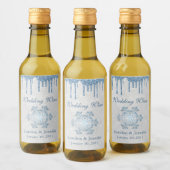 Étiquettes Pour Bouteilles De Vin Mariage d'hiver Flocon de neige et Parties scintil (Bouteilles)