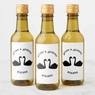 Étiquettes Pour Bouteilles De Vin Mariage gothique Baiser Black Swans Personnalisé