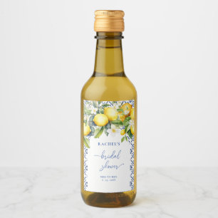 Étiquettes Pour Bouteilles De Vin Mariage Méditerranéen Citron Fête de Mariée