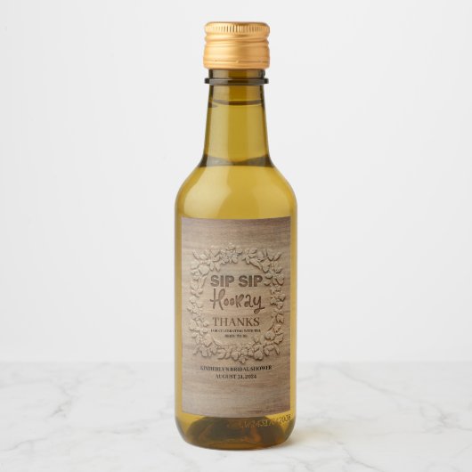 Étiquettes Pour Bouteilles De Vin Mariage ou Réception de Mariage Sip Sip Hourra (Devant)