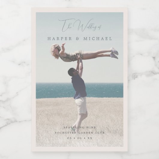 Étiquettes Pour Bouteilles De Vin mariage personnalisé photo (Étiquettes simples)