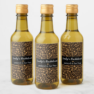 Étiquettes Pour Bouteilles De Vin Mariée Bachelorette Boujee Tendance Imprimé Léopar