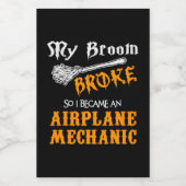 Étiquettes Pour Bouteilles De Vin Mécanique de l'avion (Étiquettes simples)