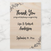 Étiquettes Pour Bouteilles De Vin Merci rustique customisé de Couple (Étiquettes simples)