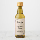 Étiquettes Pour Bouteilles De Vin Merci rustique customisé de Couple (Devant)