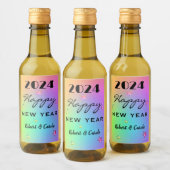 Étiquettes Pour Bouteilles De Vin Mini Modifier l'année Gradient Rainbow Happy NY 10 (Bouteilles)