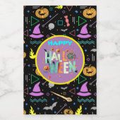 Étiquettes Pour Bouteilles De Vin Motifs d'Halloween effrayants (Étiquettes simples)