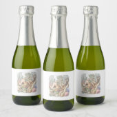 ÉTIQUETTES POUR BOUTEILLES DE VIN MOUSSEUX さなむごじ  カーテンのある窓際に寝そべって本を読む素足の女性のイラスト (Bouteilles)