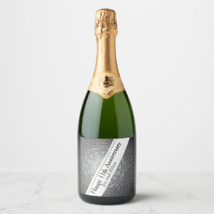 Étiquettes Pour Bouteilles De Vin Mousseux 11e Anniversaire Acier
