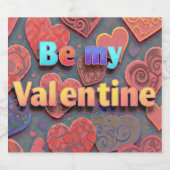 ÉTIQUETTES POUR BOUTEILLES DE VIN MOUSSEUX 14 FÉVRIER (Étiquettes simples)