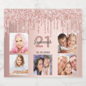 Étiquettes Pour Bouteilles De Vin Mousseux 21e anniversaire blush rose or parties scintillant (Étiquettes simples)