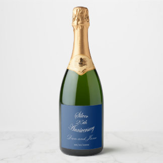 Étiquettes Pour Bouteilles De Vin Mousseux 25e Formel Personnalisé Anniversaire de Mariage Ar