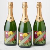 Étiquettes Pour Bouteilles De Vin Mousseux 29e anniversaire du Mariage Celosia (Bouteilles)