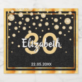 Étiquettes Pour Bouteilles De Vin Mousseux 30e anniversaire diamants parties scintillant or n (Étiquettes simples)