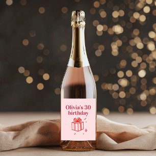 Étiquettes Pour Bouteilles De Vin Mousseux 30e anniversaire personnalisé À la trentaine