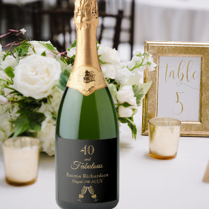 Étiquettes Pour Bouteilles De Vin Mousseux 40 fabuleux or noir nom amusant