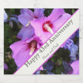 Étiquettes Pour Bouteilles De Vin Mousseux 43e anniversaire du Mariage (Étiquettes simples)