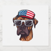 Étiquettes Pour Bouteilles De Vin Mousseux 4 juillet de boxe (Étiquettes simples)