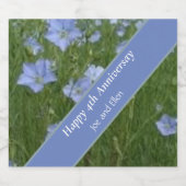 Étiquettes Pour Bouteilles De Vin Mousseux 4e anniversaire Mariage modifiable (Étiquettes simples)