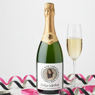Étiquettes Pour Bouteilles De Vin Mousseux 50 ans et Fabuleux Photo personnalisée 50e anniver