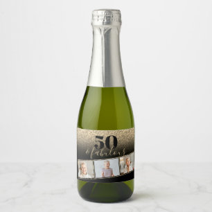 Étiquettes Pour Bouteilles De Vin Mousseux 50 et fabuleux Black & Gold Faux Parties scintilla