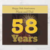 Étiquettes Pour Bouteilles De Vin Mousseux 58e anniversaire du Mariage (Étiquettes simples)